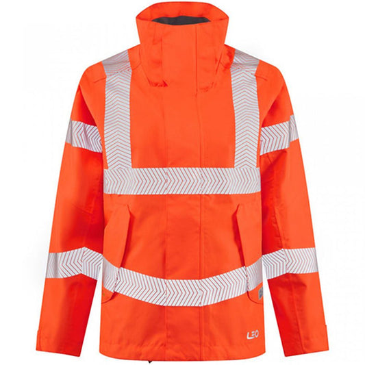 Leo Workwear Rosemoor Orange EcoViz Waterproof 15K Performance+ Breathable Women's Hi Vis Jacket