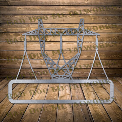Lineman Transmission Tower Address Plaque - Dxf and Svg