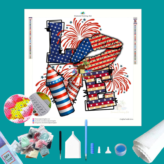 Love 4th of July Diamond Painting