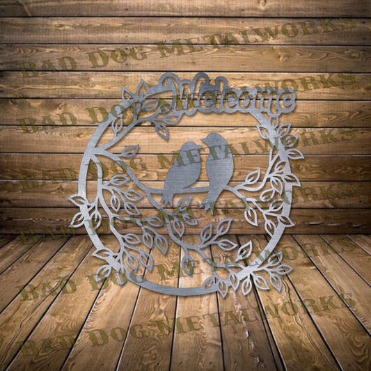 Love Birds Welcome - Dxf and Svg