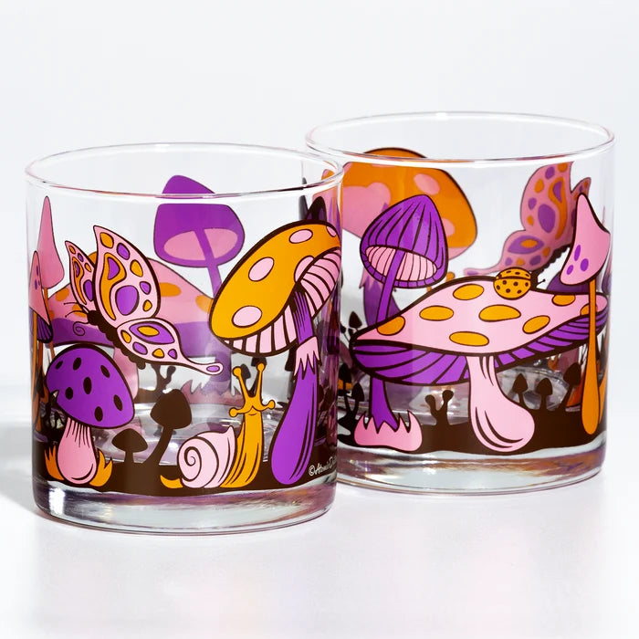 Magical Mushrooms Rocks Glasses Purple Haze
