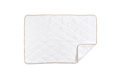 White/Linen / Quilted Tub Mat: 24" W x 36" L