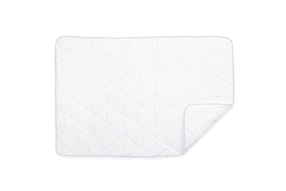 White/Light Blue / Quilted Tub Mat: 24" W x 36" L