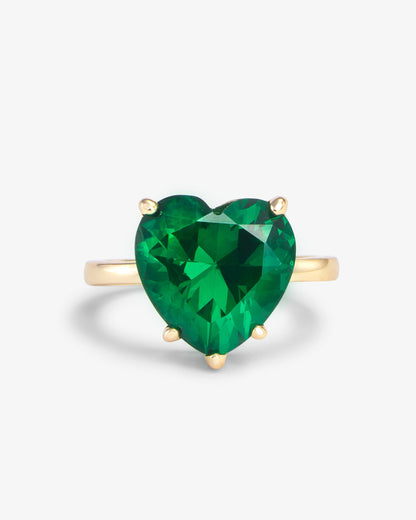 The Allison Heart Ring - Gold|Emerald
