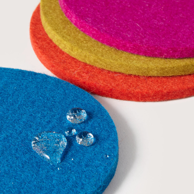 Merino Wool Coasters Round 4-Pack
