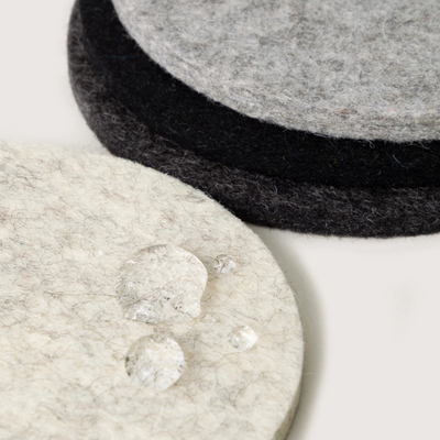 Merino Wool Coasters Round 4-Pack