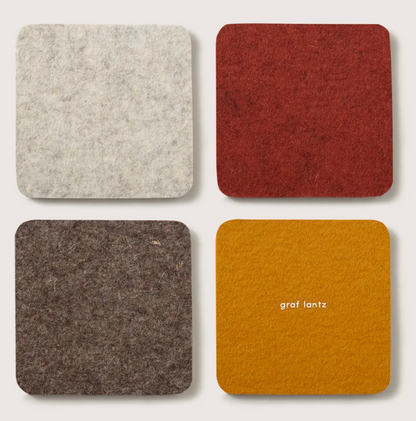 Merino Wool Coasters Square 4-Pack Desert Sun