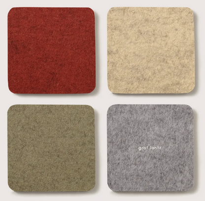 Merino Wool Coasters Square 4-Pack Ikebana