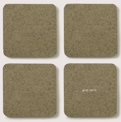 Merino Wool Coasters Square 4-Pack Sage