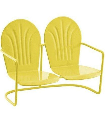 Miniature Red, Green or Yellow Double Glider Chair, Color Choice of Retro Outdoor Chair,  2.75" Metal Seating