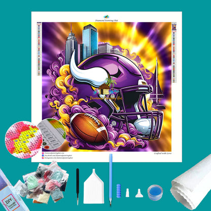 Minnesota Vikings NFL Helmet Diamond Painting