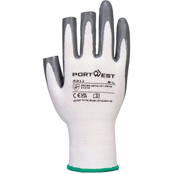 MultiSAVE 12 Pack - Portwest A311 Fingerless Glove with Nitrile Coating 13g (Pack 12)