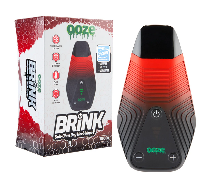 Ooze Brink Portable Vaporizer – available in Panther Black, Sapphire Blue, and Sunshine for a stylish vaping experience.