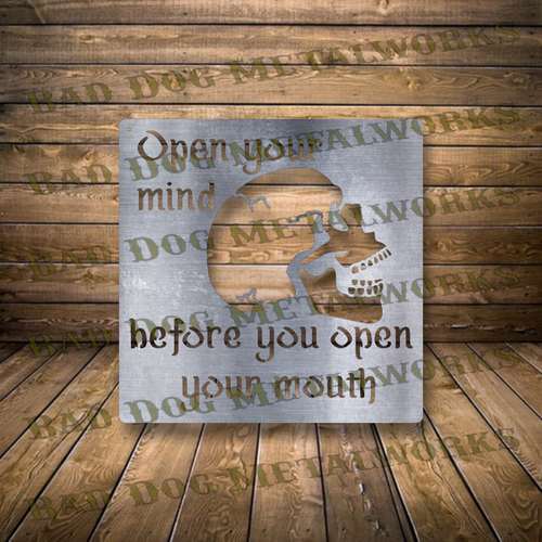 Open Your Mind Before You Open Your Mouth Skull - Dxf and Svg