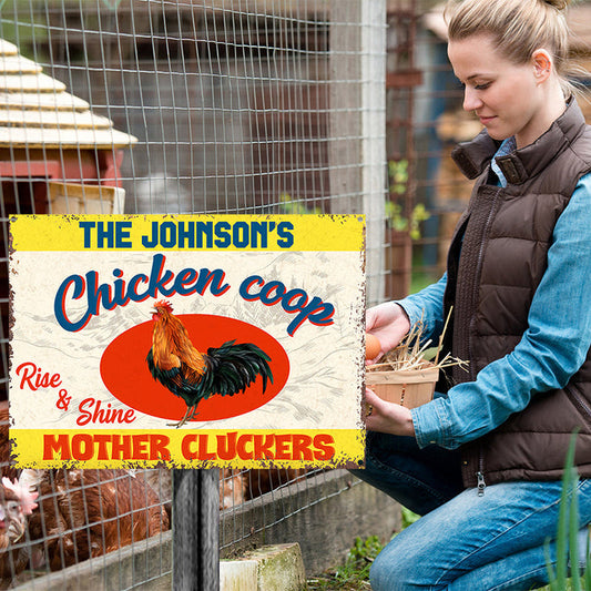 Personalized Chicken Metal Signs - Farm Chicken Coop - Customized Classic Metal Signs Chicken Signs