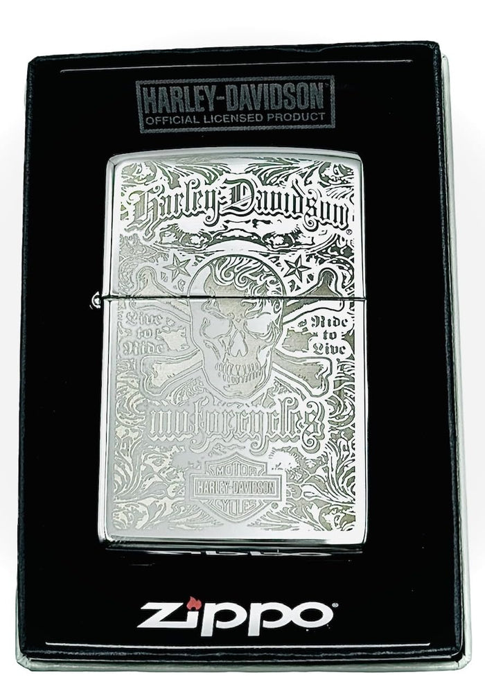 Personalized Clasic Zippo Harley-Davidson Windproof Oil Lighter Free Engraving (HP Silver)
