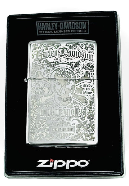 Personalized Clasic Zippo Harley-Davidson Windproof Oil Lighter Free Engraving (HP Silver)