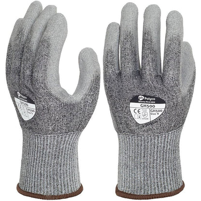 Polyco Shield GH500 Cut E Cut Resistant Glove with PU Palm Coating - 13g