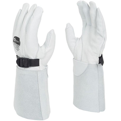 Polyco SuperGlove RE-PRO Leather Volt Protector Gauntlet with Buckle - Worn Over Electricians Gloves