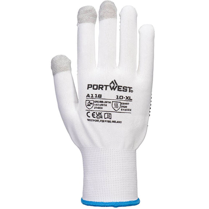 Portwest A118 PVC Dotted Touchscreen Glove Multipack (Pack 12)