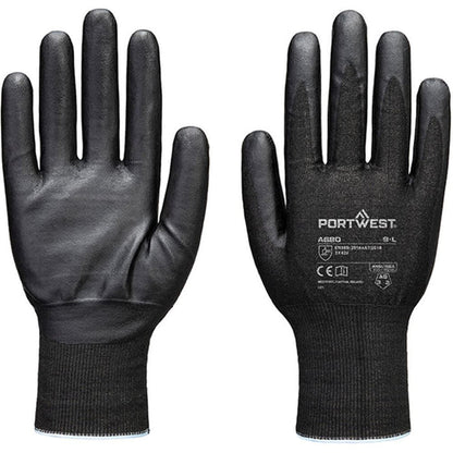 Portwest A680 Cut F Nitrile Tungsten Glove with Nitrile Micro Foam Coating - 21g