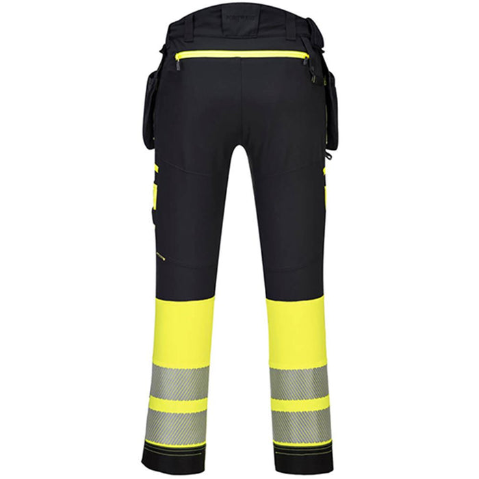 Portwest DX445 DX4 Yellow/Black Class 1 Stretch Hi Vis Detachable Holster Trouser