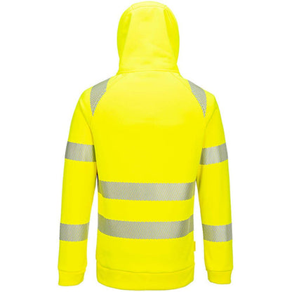 Portwest DX482 DX4 Yellow Lined Stretch 1/4 Zip Hi Vis Hoodie