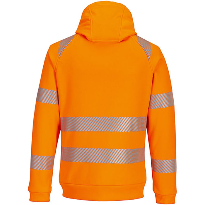 Portwest DX484 DX4 Orange Lined Hi Vis Zipped Hooded Sweatshirt