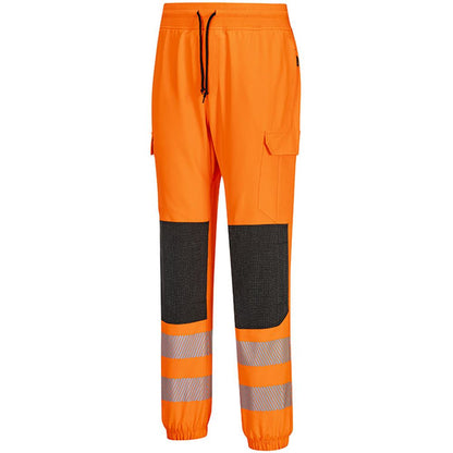 Portwest KX346 KX3 Orange Slim Fit Stretch Hi Vis Flexi Jogging Bottoms