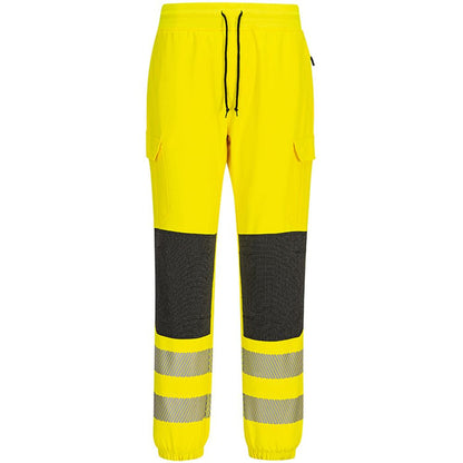 Portwest KX346 KX3 Yellow Slim Fit Stretch Hi Vis Flexi Jogging Bottoms