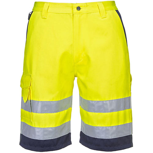 Portwest L043 Yellow Lightweight Polycotton Hi Vis Shorts