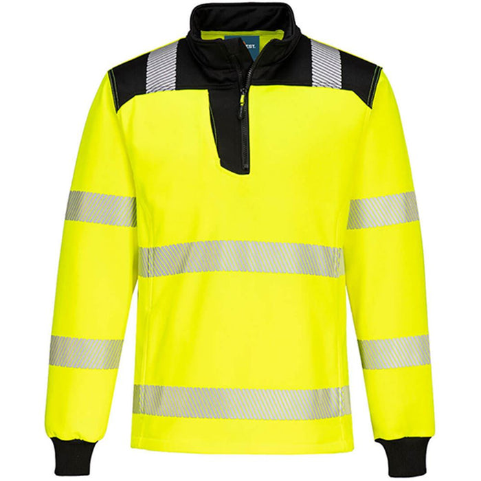 Portwest PW326 PW3 Yellow Polycotton 1/4 Zip Hi Vis Sweatshirt
