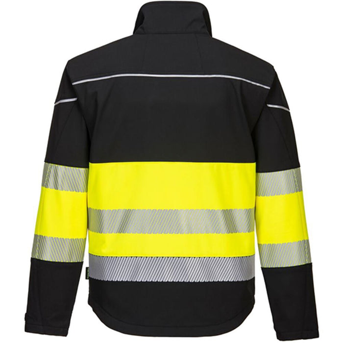 Portwest PW375 PW3 Black/Yellow Hi Vis Class 1 Softshell Jacket (3L)