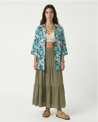 Ravin Women's Psychedelic Print Oversized Button-Down Shirt - 97213