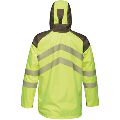 Regatta TRA340 Tactical Yellow Hi Vis Waterproof Fleece Lined Parka Jacket