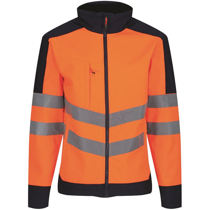 Regatta TRA625 Pro Orange/Navy Two Tone Hi Vis Softshell Jacket (3L)
