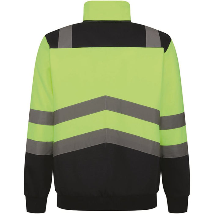 Regatta TRF670 Pro Yellow/Navy Two Tone Hi Vis 1/4 Zip Sweat Top