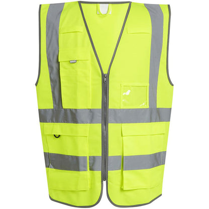Regatta TRS251 Pro Yellow Zipped Hi Vis Executive Vest