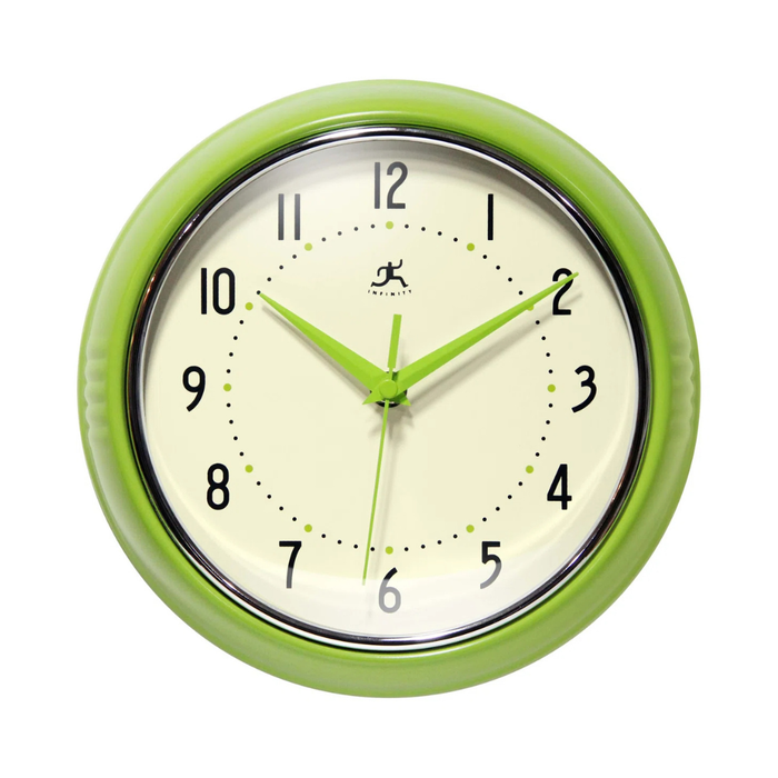 Round Retro Clock Green