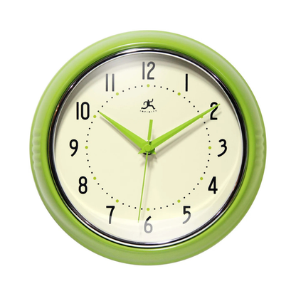Round Retro Clock Green