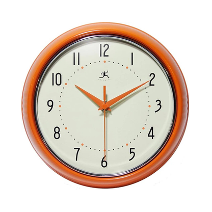 Round Retro Clock Orange