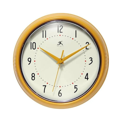 Round Retro Clock Yellow
