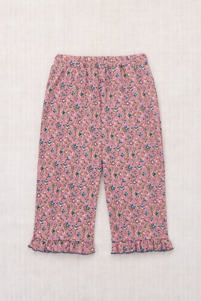 Ruffle Pedal Pusher in Antique Rose Millefleurs