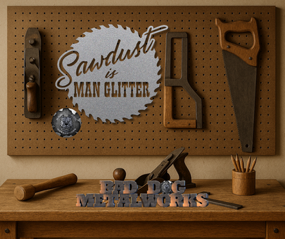 Sawdust is Man Glitter Decorative Circular Saw