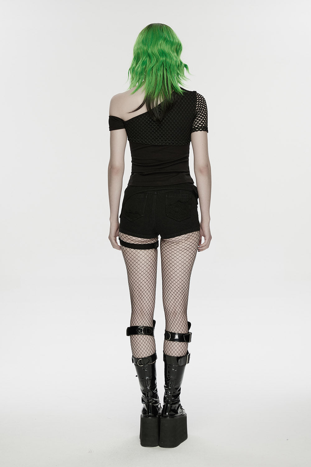 Boneash Shredded Shorts with Thigh Bag