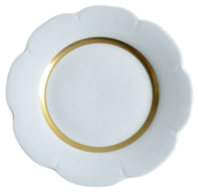 SKU# B220-NYM20466 - Fleur'T Matte Gold Dessert Plate - Shape Nymphea - Size: 8.5"