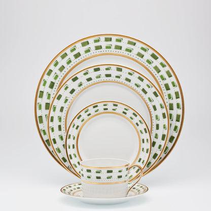 SKU# B220-REC20663 - La Bocca (Green) Dessert Plate - Shape Recamier - Size: 8.5" -