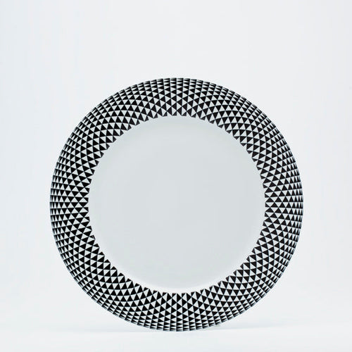 SKU# B220-REC20748 - Diamonds Black Dessert Plate - Shape Recamier