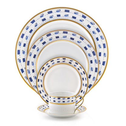 SKU# B275-REC20020 - La Bocca Bleu Dinner Plate - Shape Recamier - Size: 10.75" -