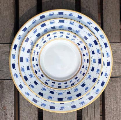 SKU# B275-REC20020 - La Bocca Bleu Dinner Plate - Shape Recamier - Size: 10.75" -